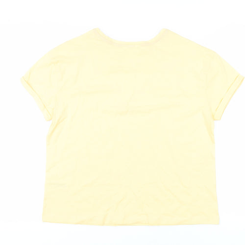 Marks and Spencer Womens Yellow Solid Cotton Top Pyjama Top Size M - Good Morning