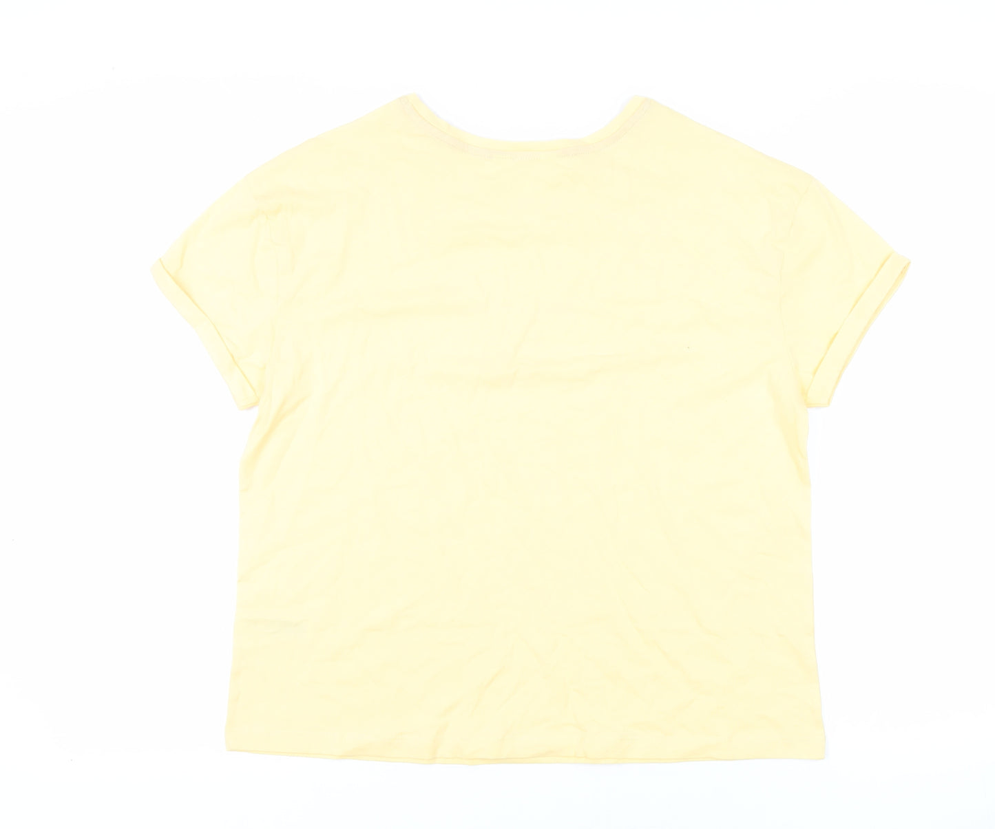 Marks and Spencer Womens Yellow Solid Cotton Top Pyjama Top Size M - Good Morning