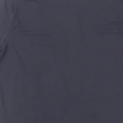 Indigo Womens Blue Cotton Basic T-Shirt Size 16 Scoop Neck