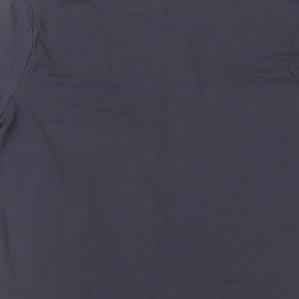 Indigo Womens Blue Cotton Basic T-Shirt Size 16 Scoop Neck