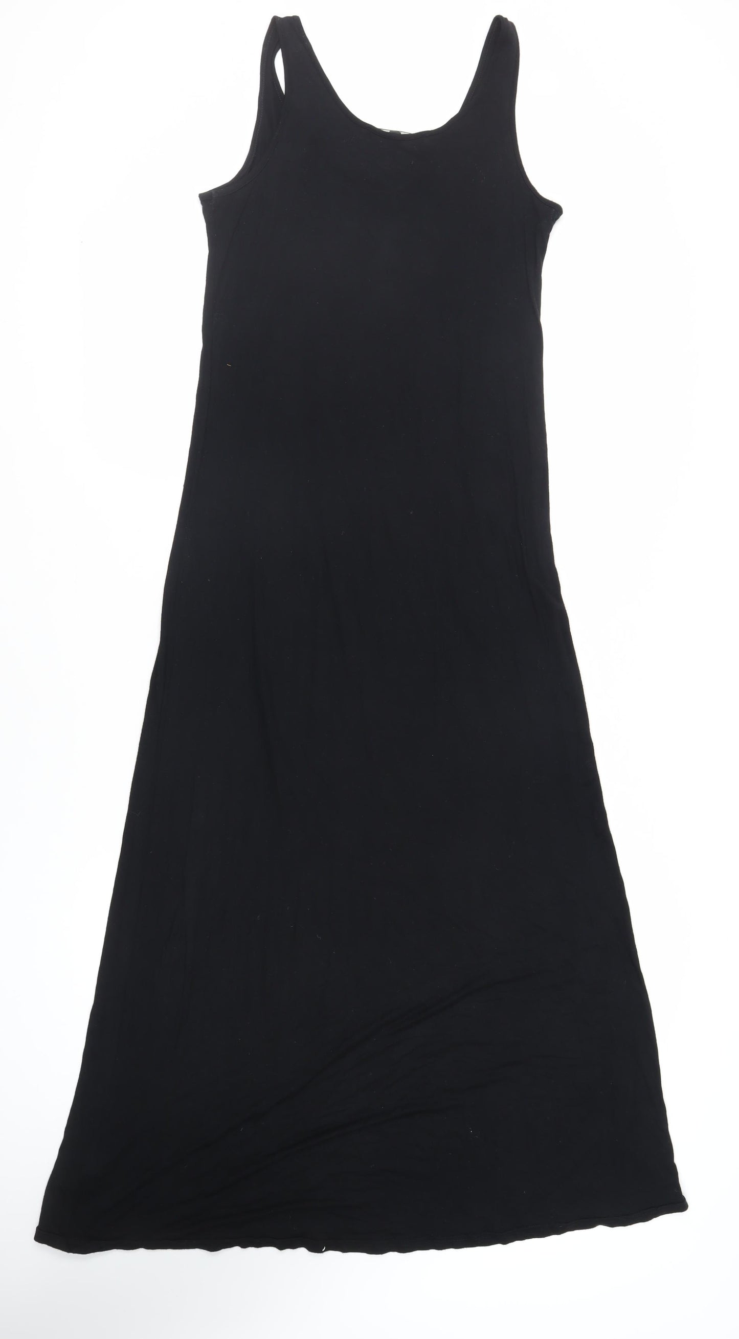 Marks and Spencer Womens Black Viscose Maxi Size 10 Scoop Neck Pullover