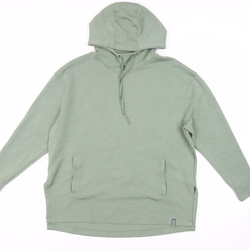 GOODMOVE Womens Green Cotton Pullover Hoodie Size 12 Pullover - Pockets