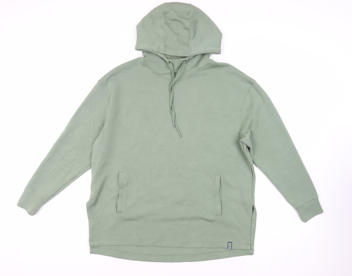 GOODMOVE Womens Green Cotton Pullover Hoodie Size 12 Pullover - Pockets