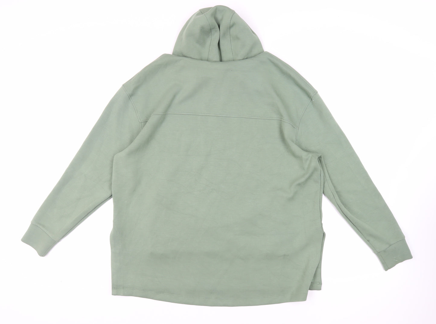 GOODMOVE Womens Green Cotton Pullover Hoodie Size 12 Pullover - Pockets