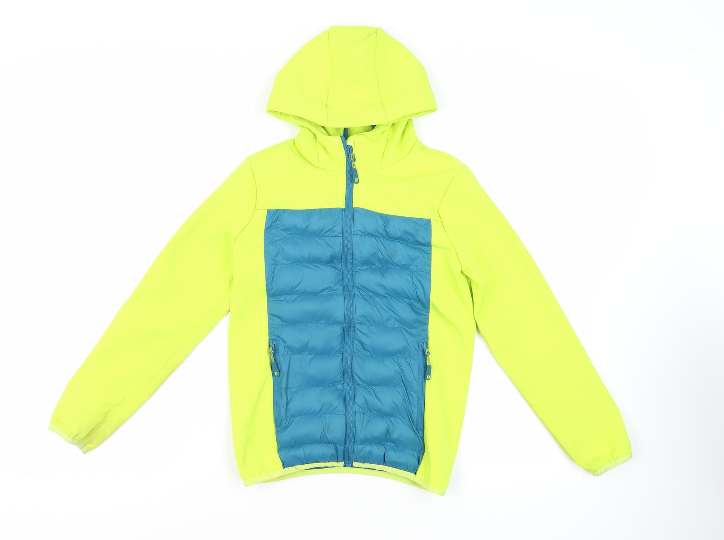 Mountain Warehouse Boys Green Jacket Size 9-10 Years Zip - Hooded Zipped Pockets