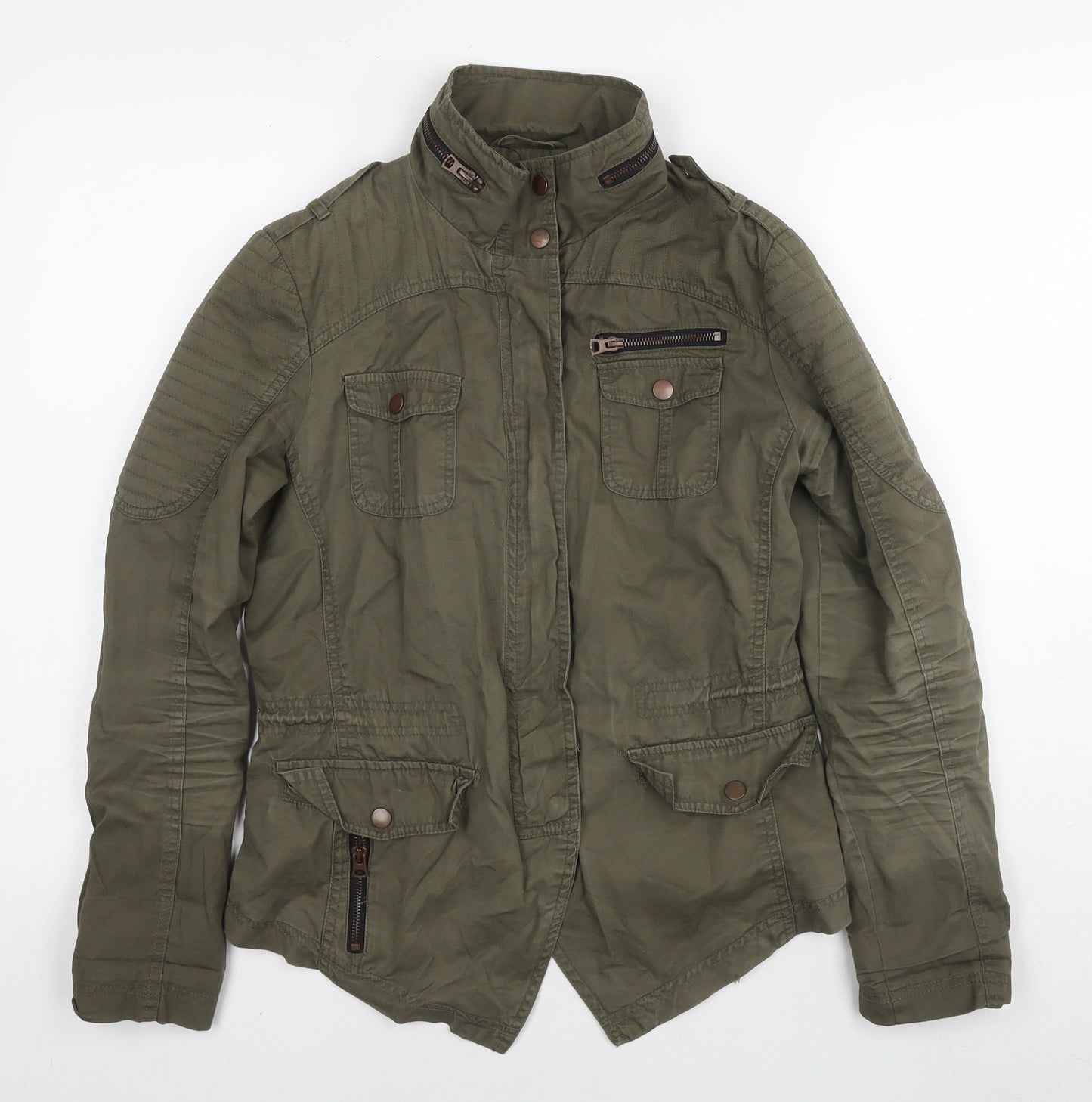 New Look Womens Green Parka Jacket Size 10 Zip
