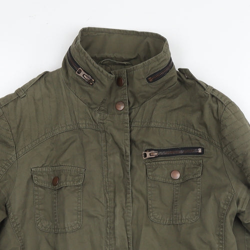 New Look Womens Green Parka Jacket Size 10 Zip