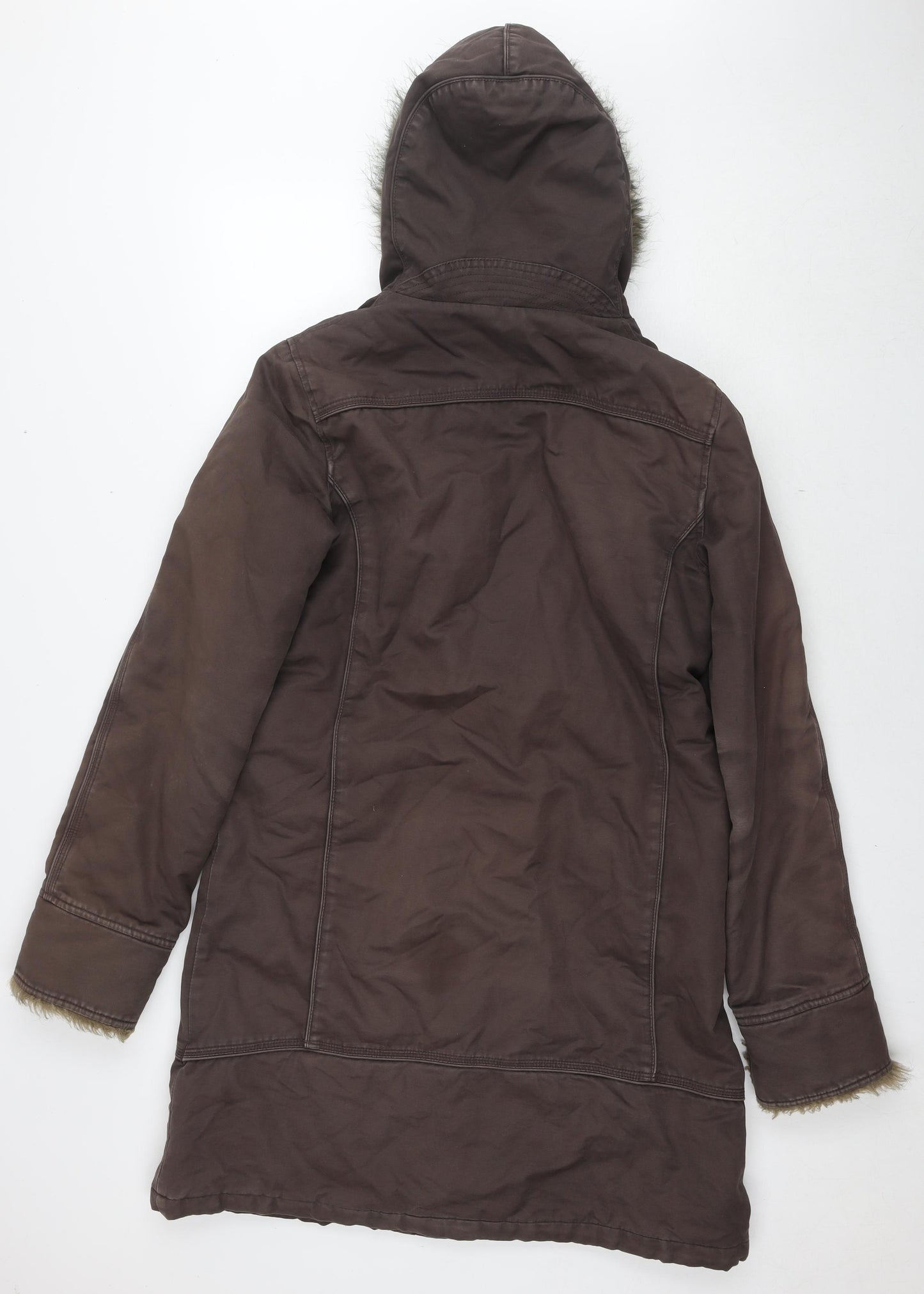 Moto Womens Brown Parka Coat Size 14 Zip