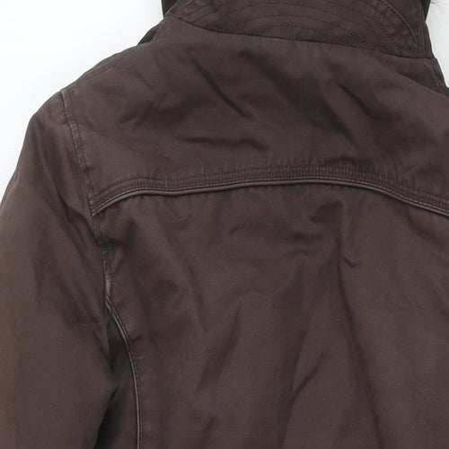 Moto Womens Brown Parka Coat Size 14 Zip
