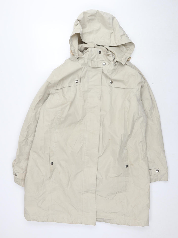 Being Casual Womens Beige Trench Coat Coat Size 18 Zip