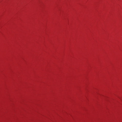John Lewis Womens Red Cotton Basic T-Shirt Size 16 Round Neck - Let it snow