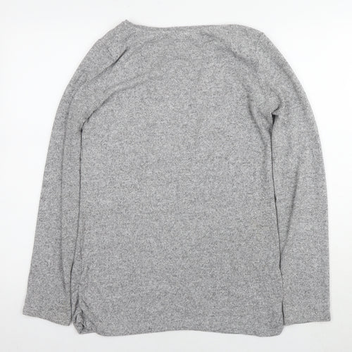 NEXT Womens Grey Round Neck Viscose Pullover Jumper Size 12