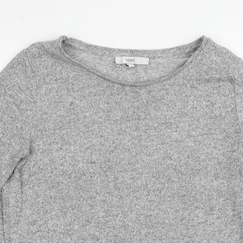 NEXT Womens Grey Round Neck Viscose Pullover Jumper Size 12
