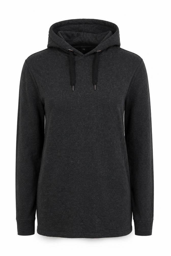 Front view of Next women’s black viscose pullover hoodie, size XS, pullover