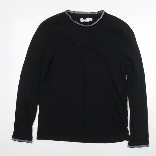 Topman Mens Black Cotton Pullover Sweatshirt Size L