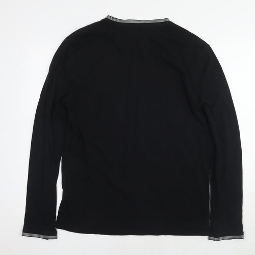 Topman Mens Black Cotton Pullover Sweatshirt Size L