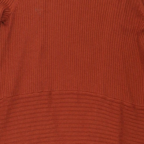 Marks and Spencer Womens Brown V-Neck Polyamide Cape Jumper Size 14