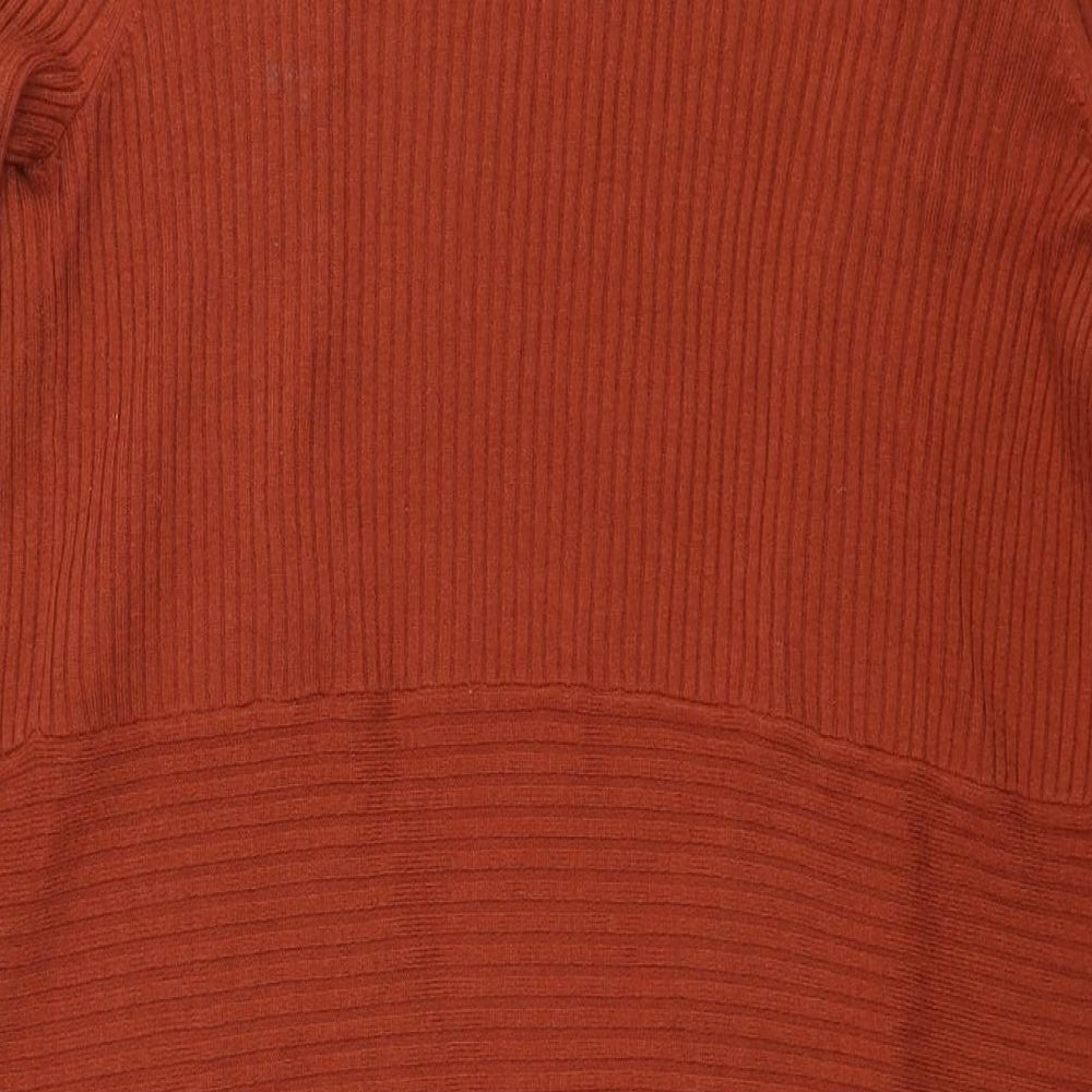 Marks and Spencer Womens Brown V-Neck Polyamide Cape Jumper Size 14