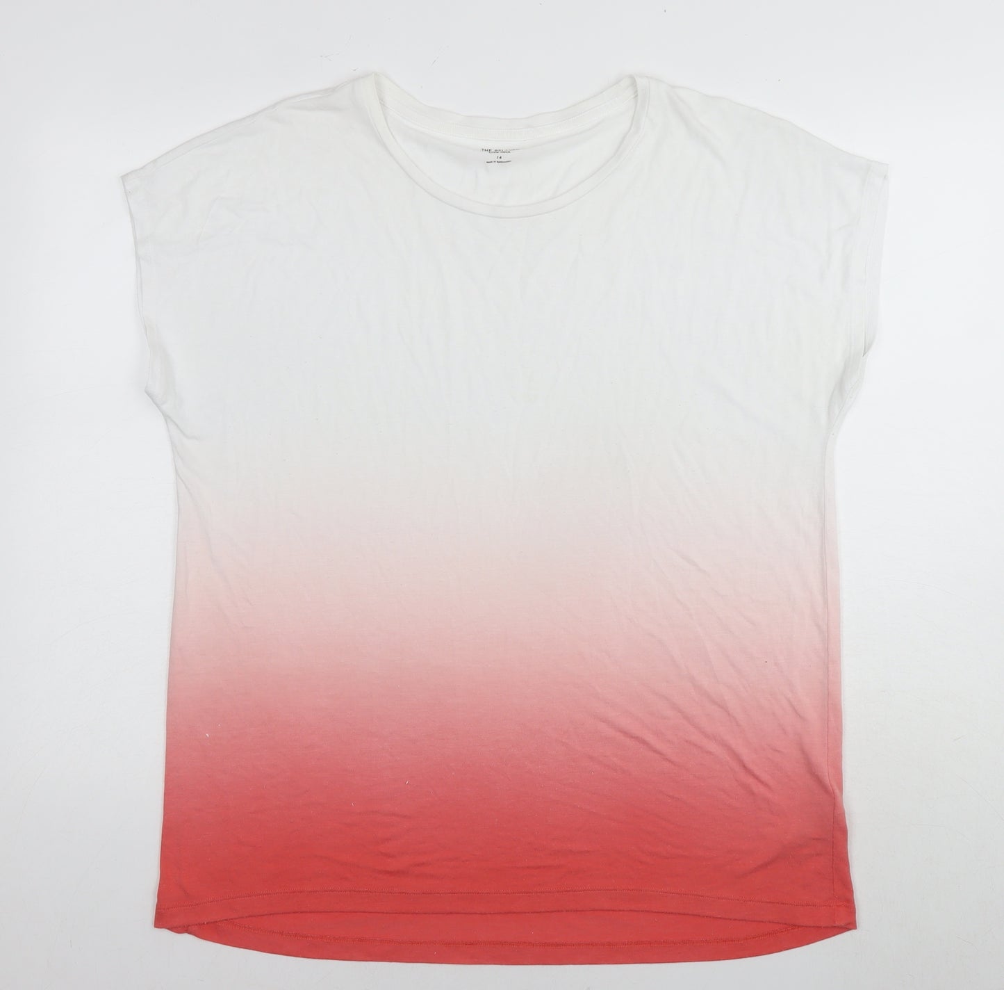 Marks and Spencer Womens Multicoloured Viscose Basic T-Shirt Size 14 Round Neck