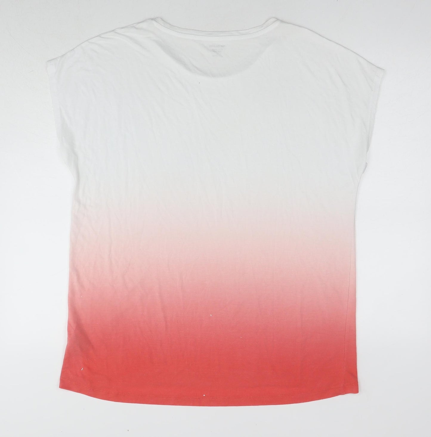 Marks and Spencer Womens Multicoloured Viscose Basic T-Shirt Size 14 Round Neck