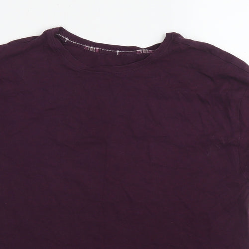 Marks and Spencer Womens Purple Cotton Basic T-Shirt Size 8 Round Neck - Size 8-10