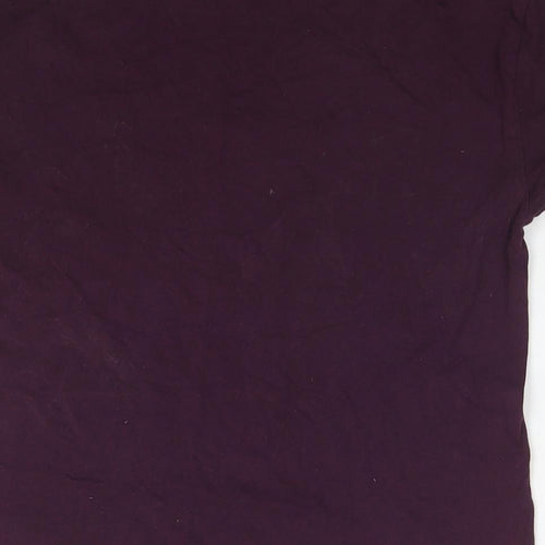 Marks and Spencer Womens Purple Cotton Basic T-Shirt Size 8 Round Neck - Size 8-10