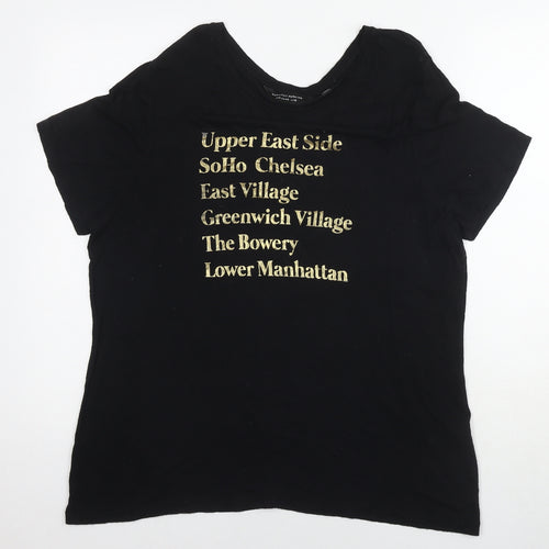 Dorothy Perkins Womens Black Viscose Basic T-Shirt Size 18 Round Neck - Upper East Side