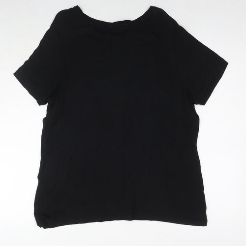 Dorothy Perkins Womens Black Viscose Basic T-Shirt Size 18 Round Neck - Upper East Side