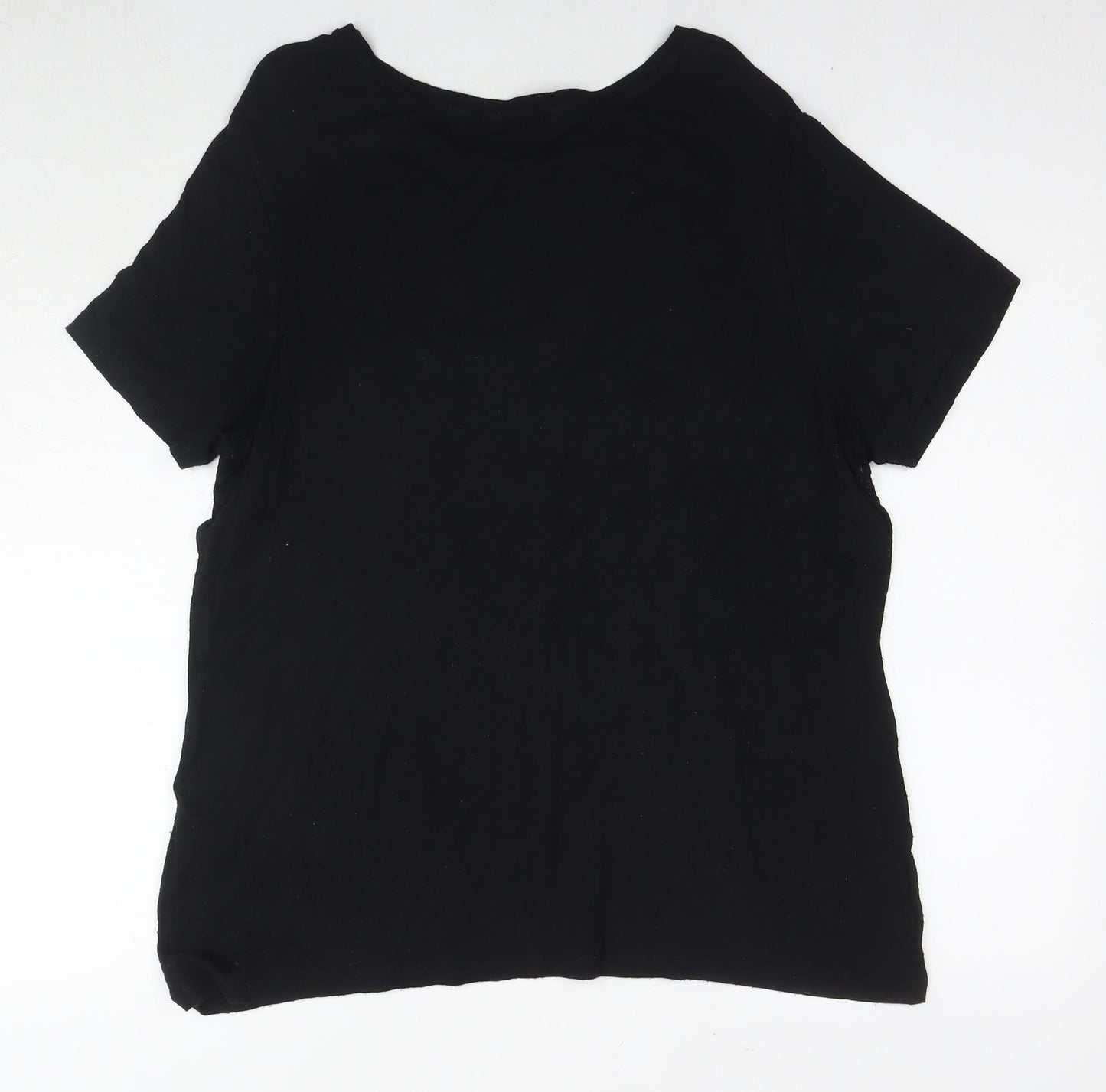 Dorothy Perkins Womens Black Viscose Basic T-Shirt Size 18 Round Neck - Upper East Side