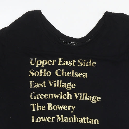 Dorothy Perkins Womens Black Viscose Basic T-Shirt Size 18 Round Neck - Upper East Side