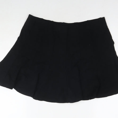 Marks and Spencer Womens Black Viscose Skater Skirt Size 16