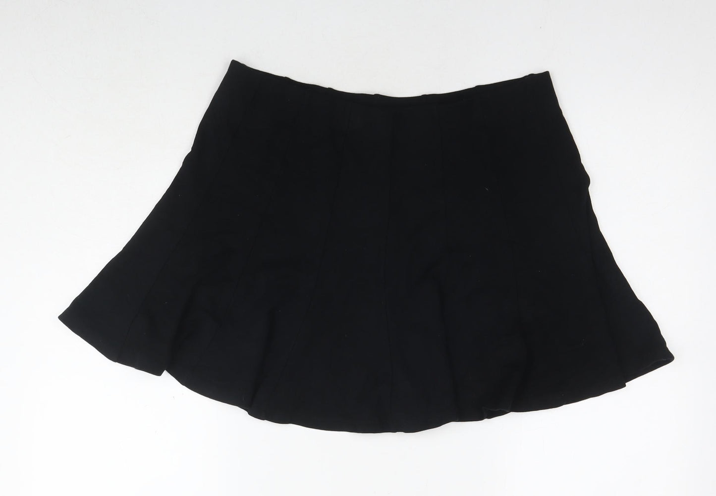 Marks and Spencer Womens Black Viscose Skater Skirt Size 16