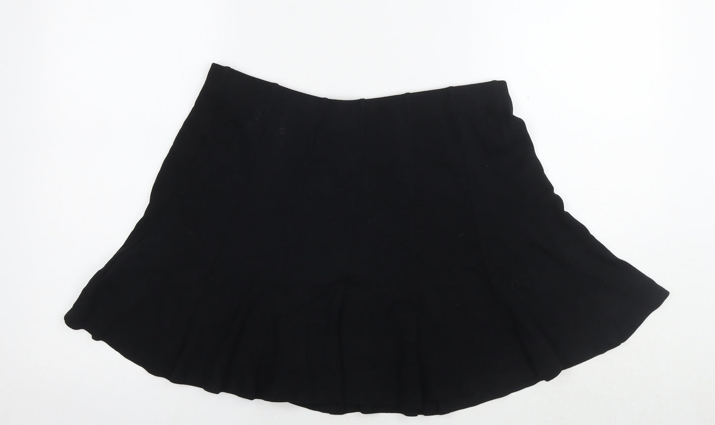 Marks and Spencer Womens Black Viscose Skater Skirt Size 16