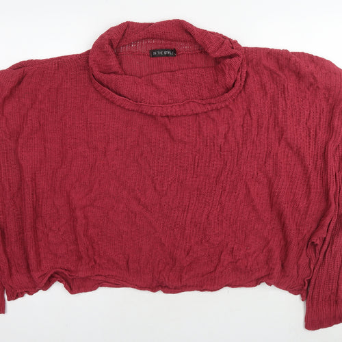 In the Style Womens Red Roll Neck Acrylic Pullover Jumper Size 14 - Size 14-16