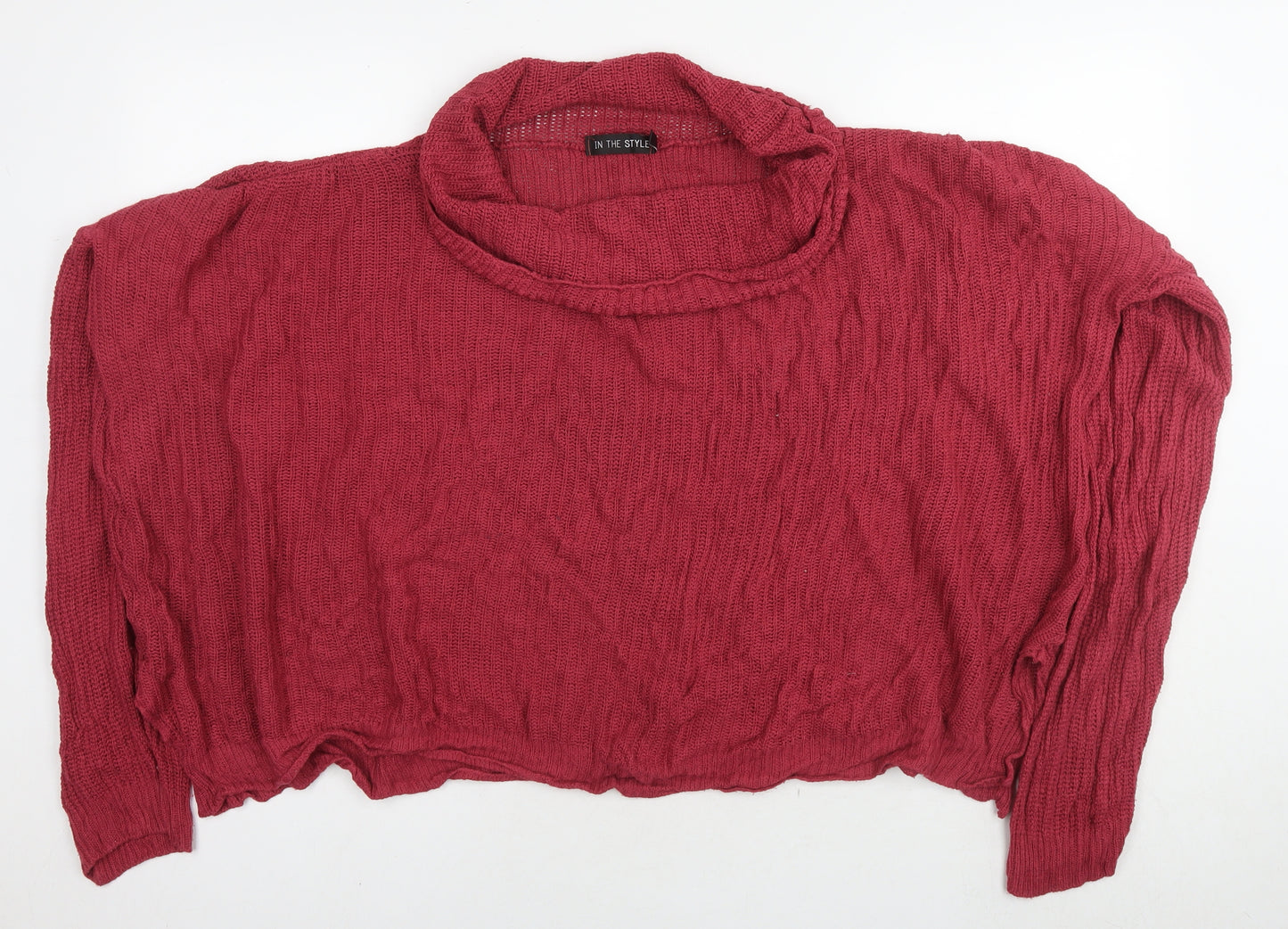 In the Style Womens Red Roll Neck Acrylic Pullover Jumper Size 14 - Size 14-16