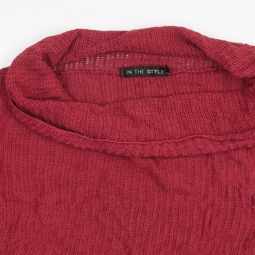 In the Style Womens Red Roll Neck Acrylic Pullover Jumper Size 14 - Size 14-16