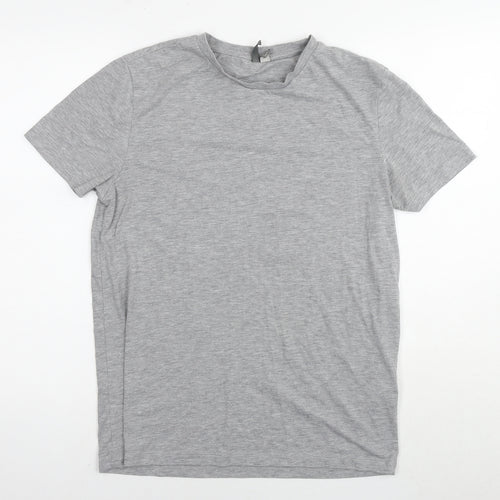 ASOS Womens Grey Polyester Basic T-Shirt Size M Round Neck