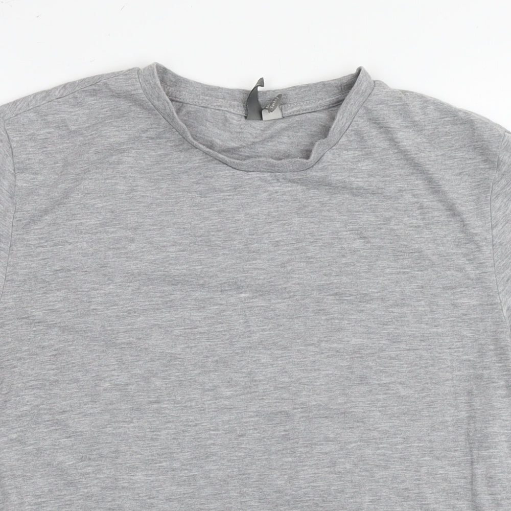 ASOS Womens Grey Polyester Basic T-Shirt Size M Round Neck