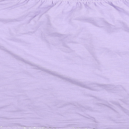 Marks and Spencer Womens Purple Cotton Basic T-Shirt Size 12 Boat Neck
