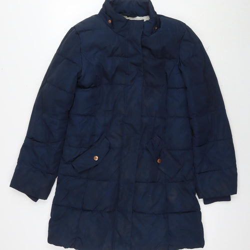 John Lewis Girls Blue Quilted Jacket Size 13 Years Zip