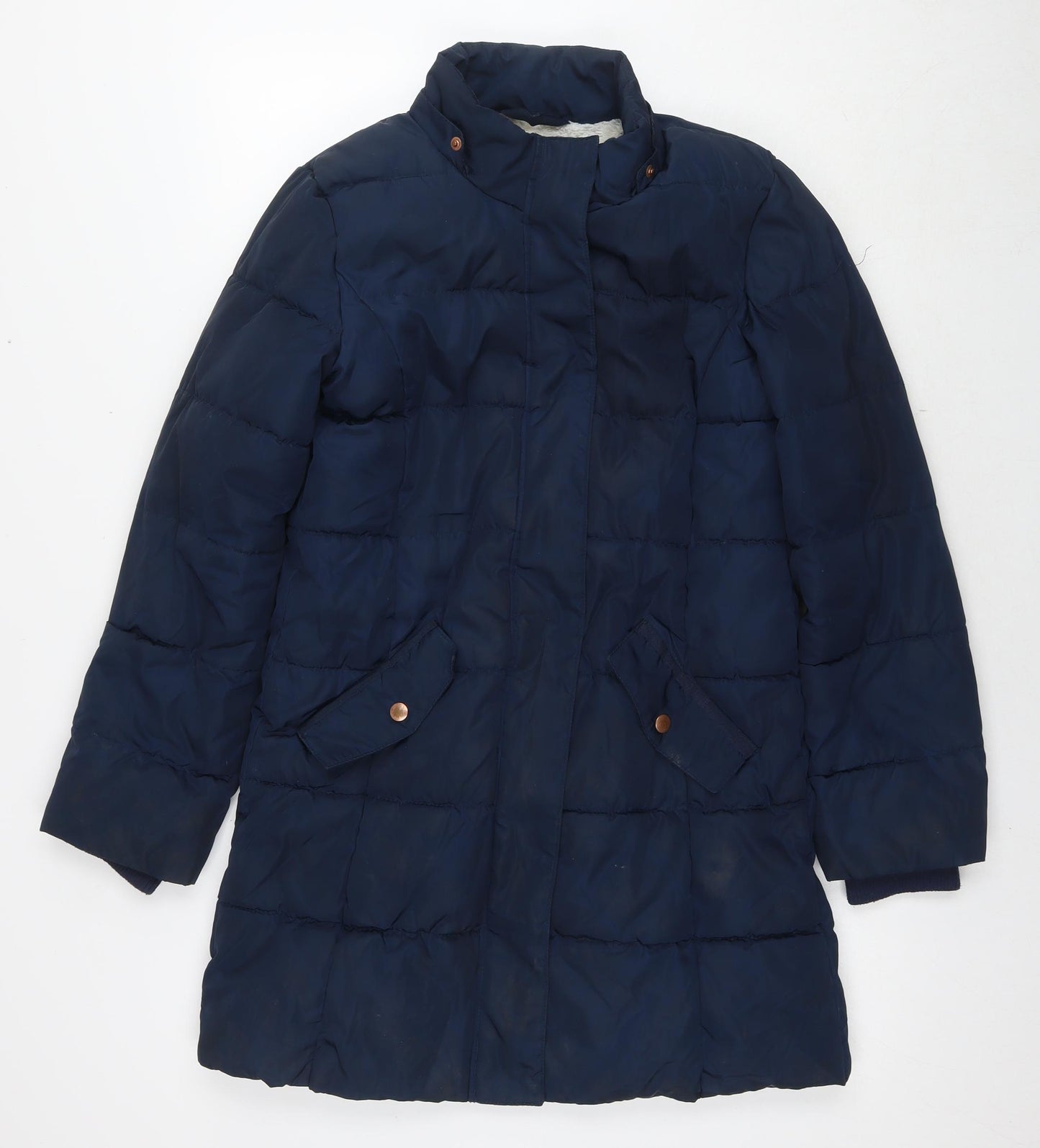 John Lewis Girls Blue Quilted Jacket Size 13 Years Zip
