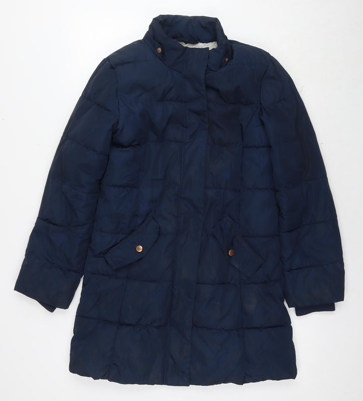 John Lewis Girls Blue Quilted Jacket Size 13 Years Zip