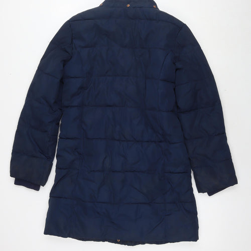 John Lewis Girls Blue Quilted Jacket Size 13 Years Zip