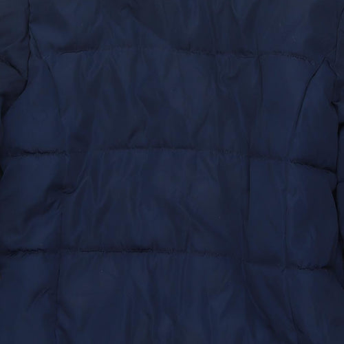 John Lewis Girls Blue Quilted Jacket Size 13 Years Zip