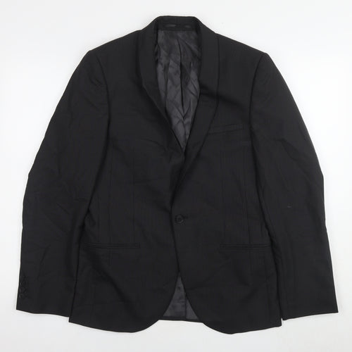 NEXT Mens Black Wool Jacket Suit Jacket Size 38 Regular