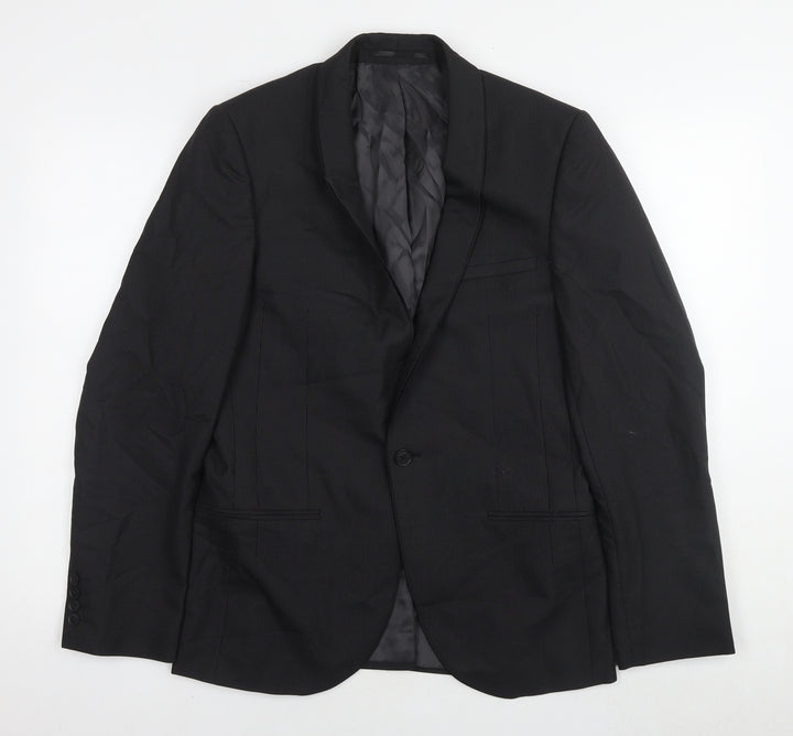 NEXT Mens Black Wool Jacket Suit Jacket Size 38 Regular