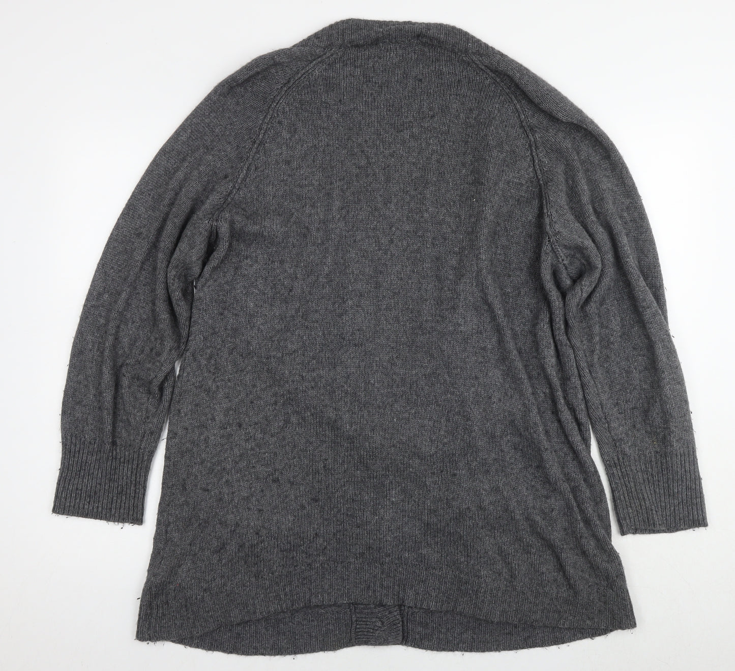 Marks and Spencer Womens Grey V-Neck Viscose Cardigan Jumper Size 20