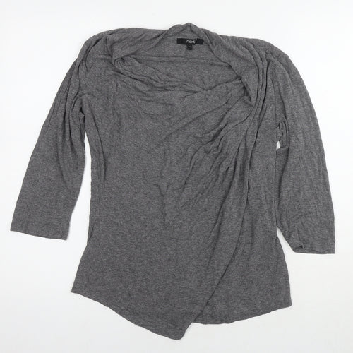 NEXT Womens Grey Viscose Basic Blouse Size 14 Round Neck