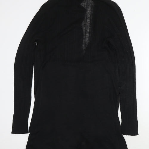 Marks and Spencer Womens Black V-Neck Polyester Cardigan Jumper One Size