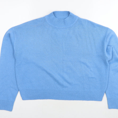 New Look Womens Blue Round Neck Polyester Pullover Jumper Size S